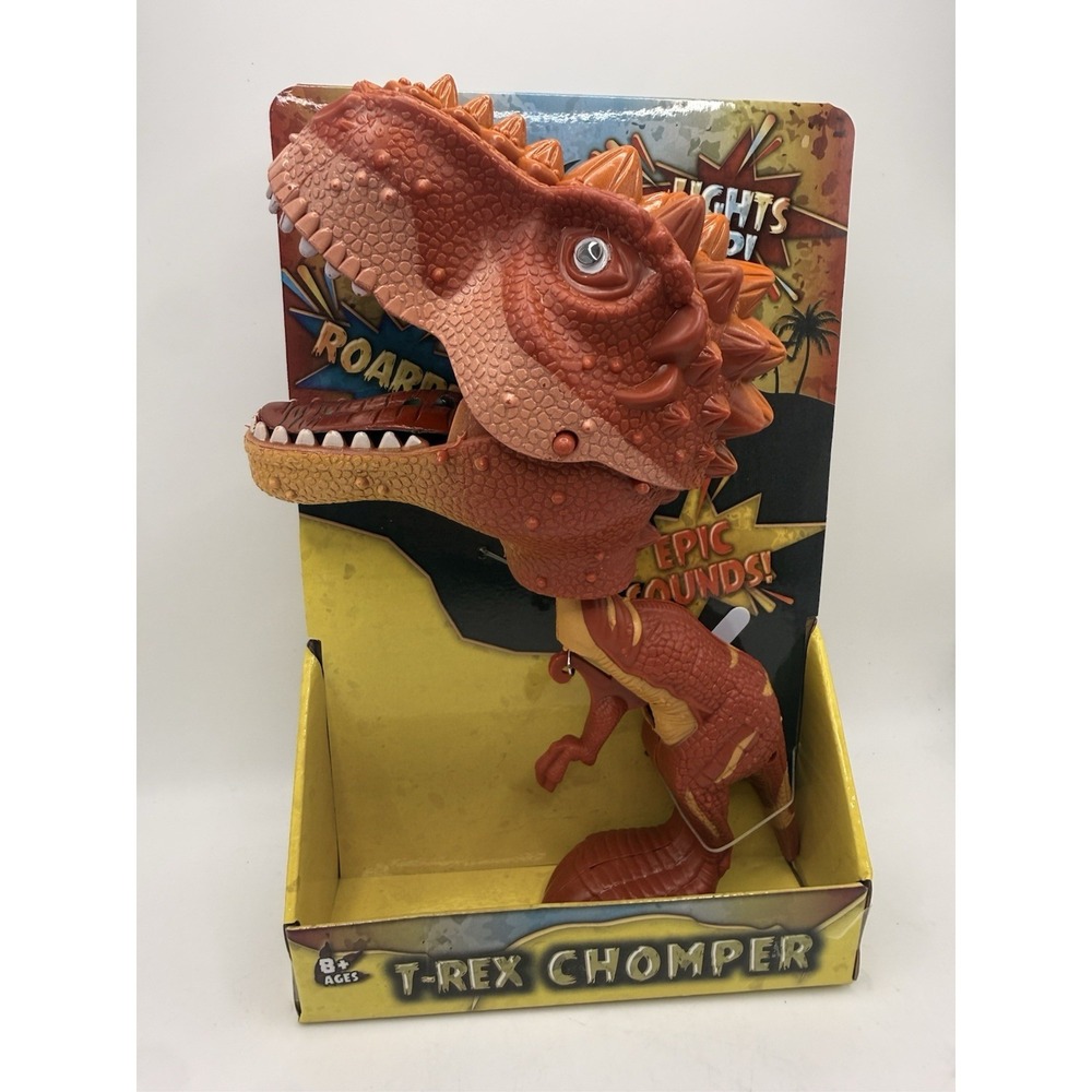 Dinosaur World T-Rex Chomper Toy Ages8+ Light & Sounds Pull Trigger To Activate
